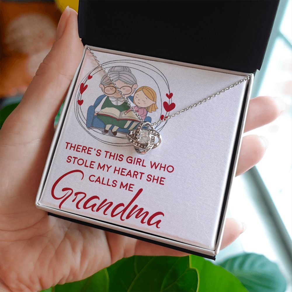 Girl Stole My Haert Calls Me Grandma Infinity Knot Necklace-Express Your Love Gifts