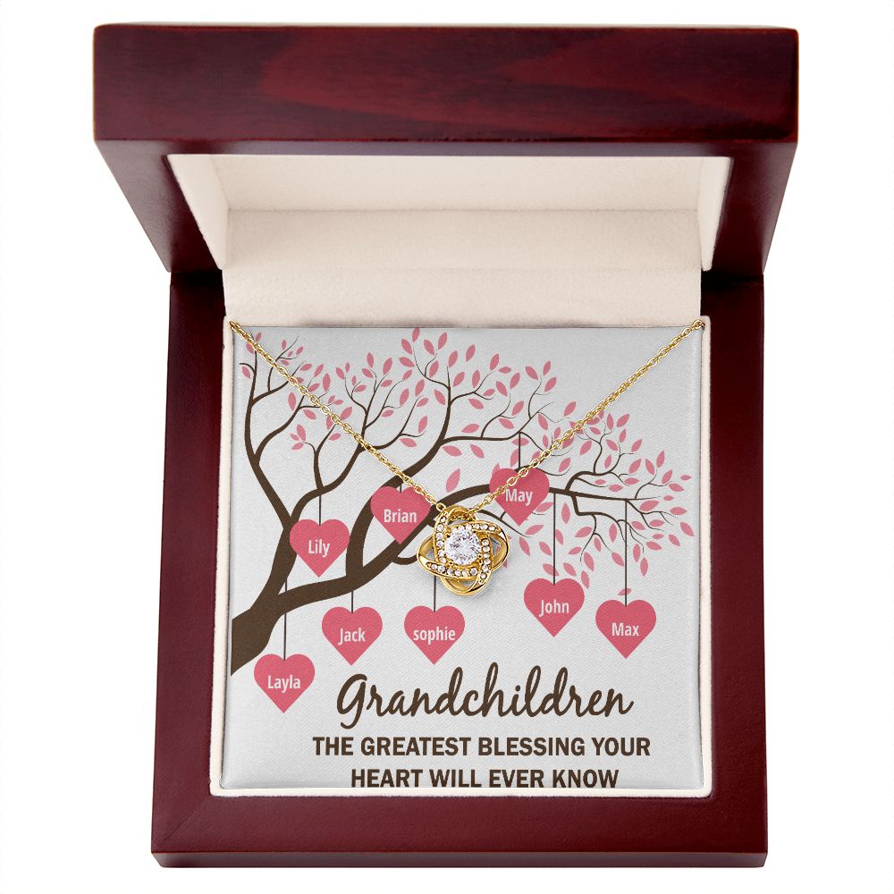 Grandchildren the Greatest Blessing Infinity Knot Necklace-Express Your Love Gifts