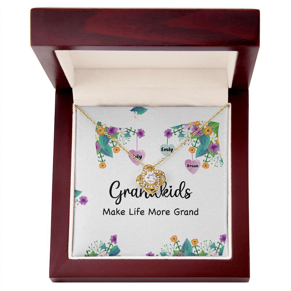 Grandkids Make Life More Grand Infinity Knot Necklace-Express Your Love Gifts