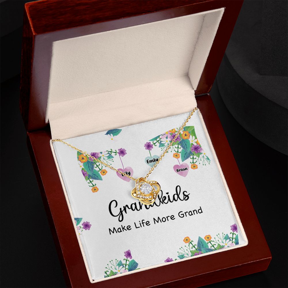 Grandkids Make Life More Grand Infinity Knot Necklace-Express Your Love Gifts