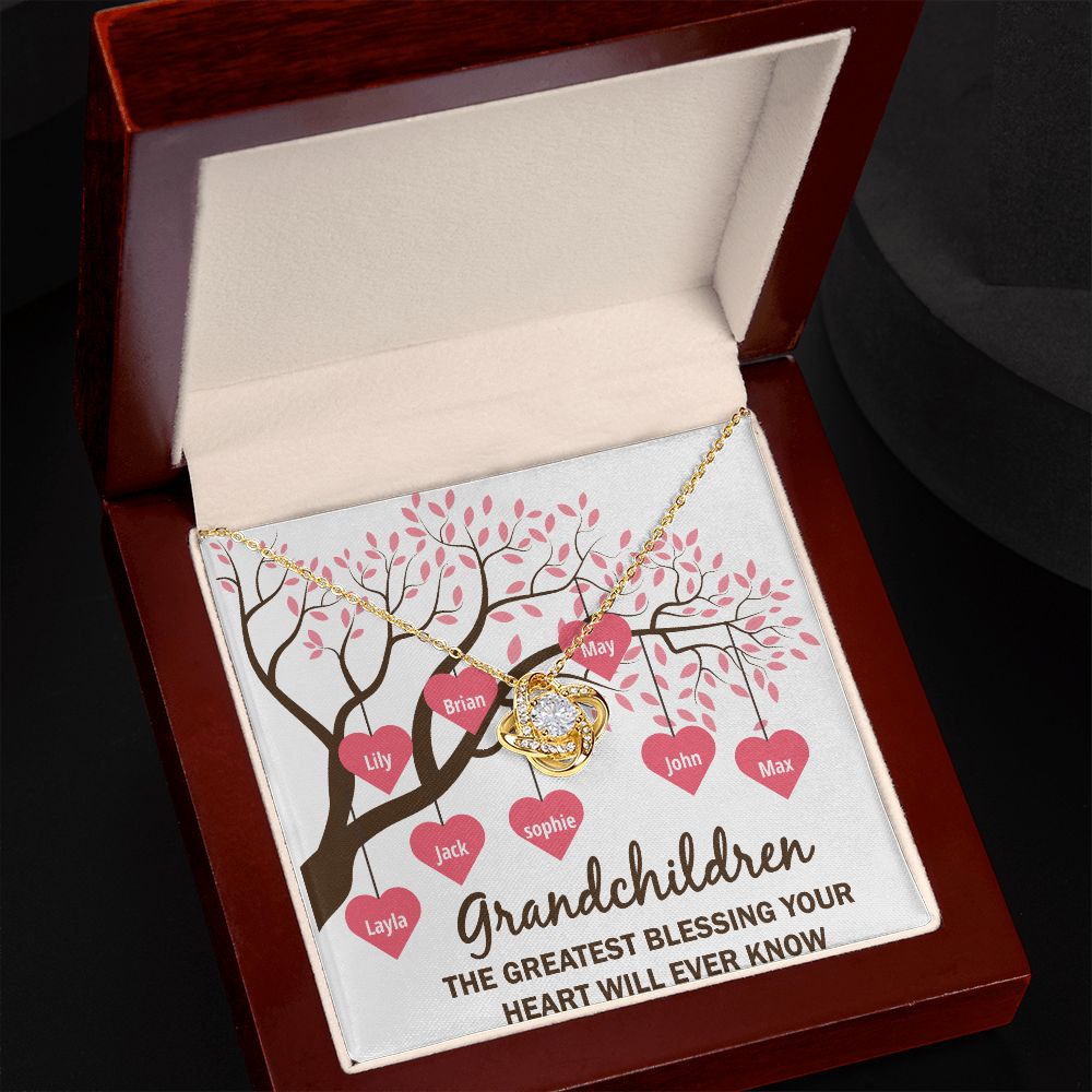 Grandchildren the Greatest Blessing Infinity Knot Necklace-Express Your Love Gifts