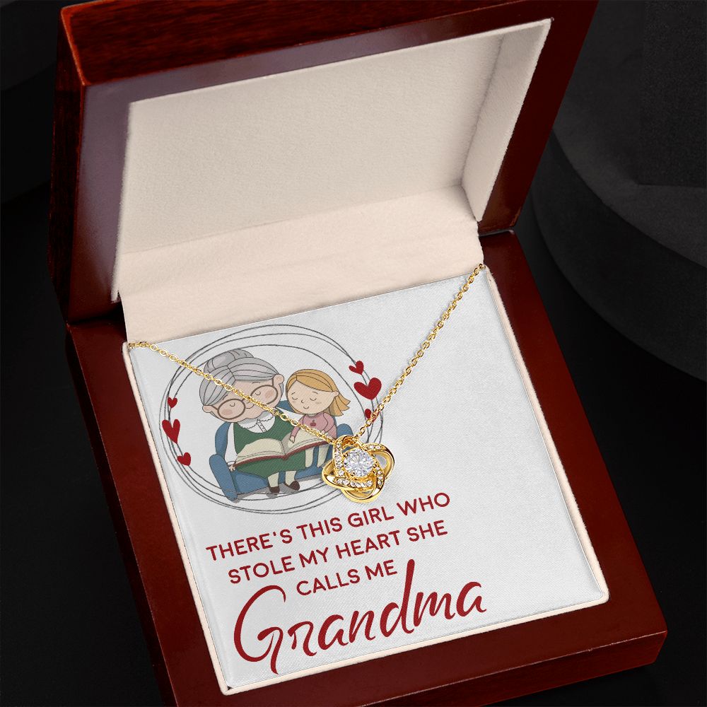 Girl Stole My Haert Calls Me Grandma Infinity Knot Necklace-Express Your Love Gifts