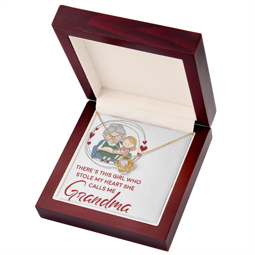Girl Stole My Haert Calls Me Grandma Infinity Knot Necklace-Express Your Love Gifts
