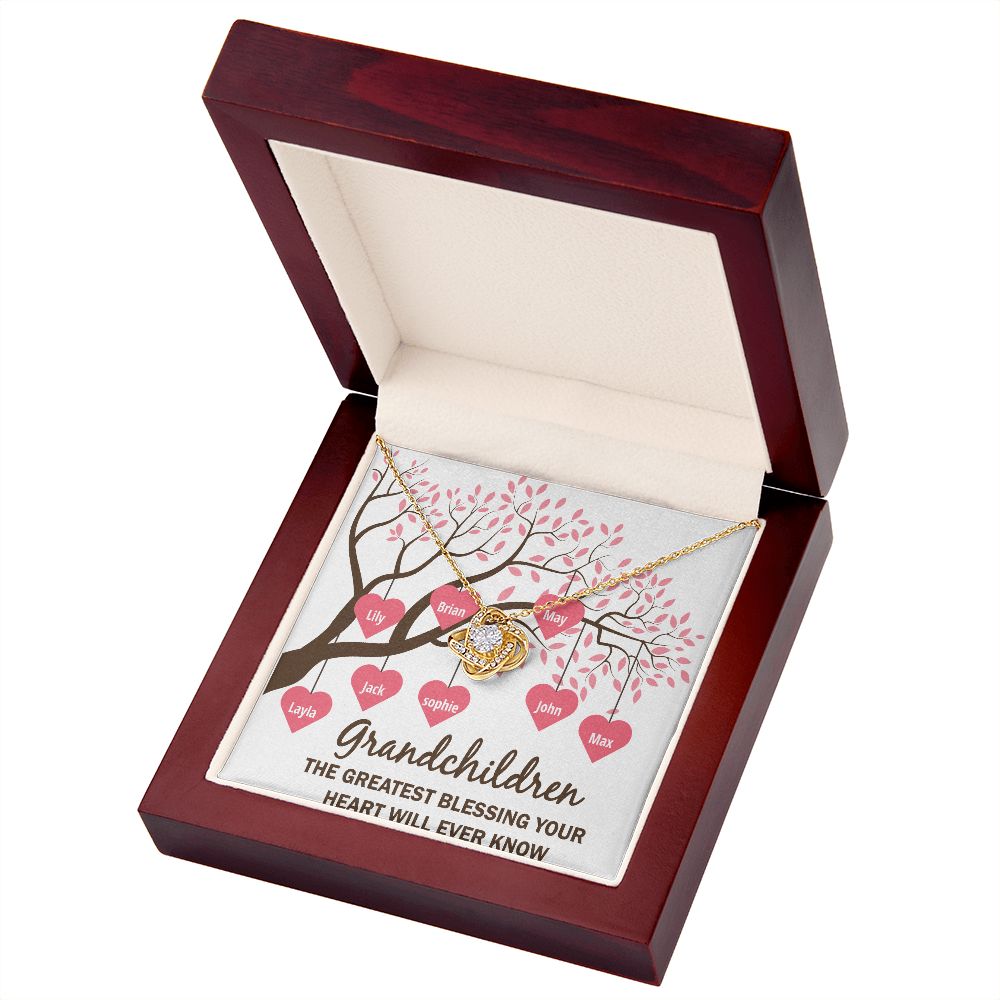Grandchildren the Greatest Blessing Infinity Knot Necklace-Express Your Love Gifts