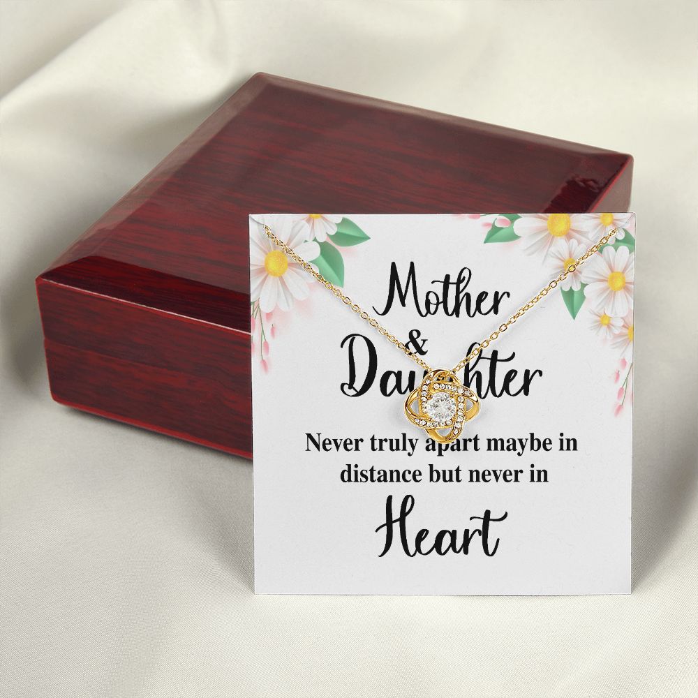 Mother and Daughter Never Truly Apart Infinity Knot Necklace-Express Your Love Gifts