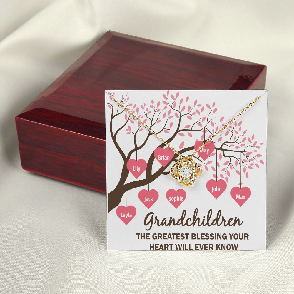 Grandchildren the Greatest Blessing Infinity Knot Necklace-Express Your Love Gifts