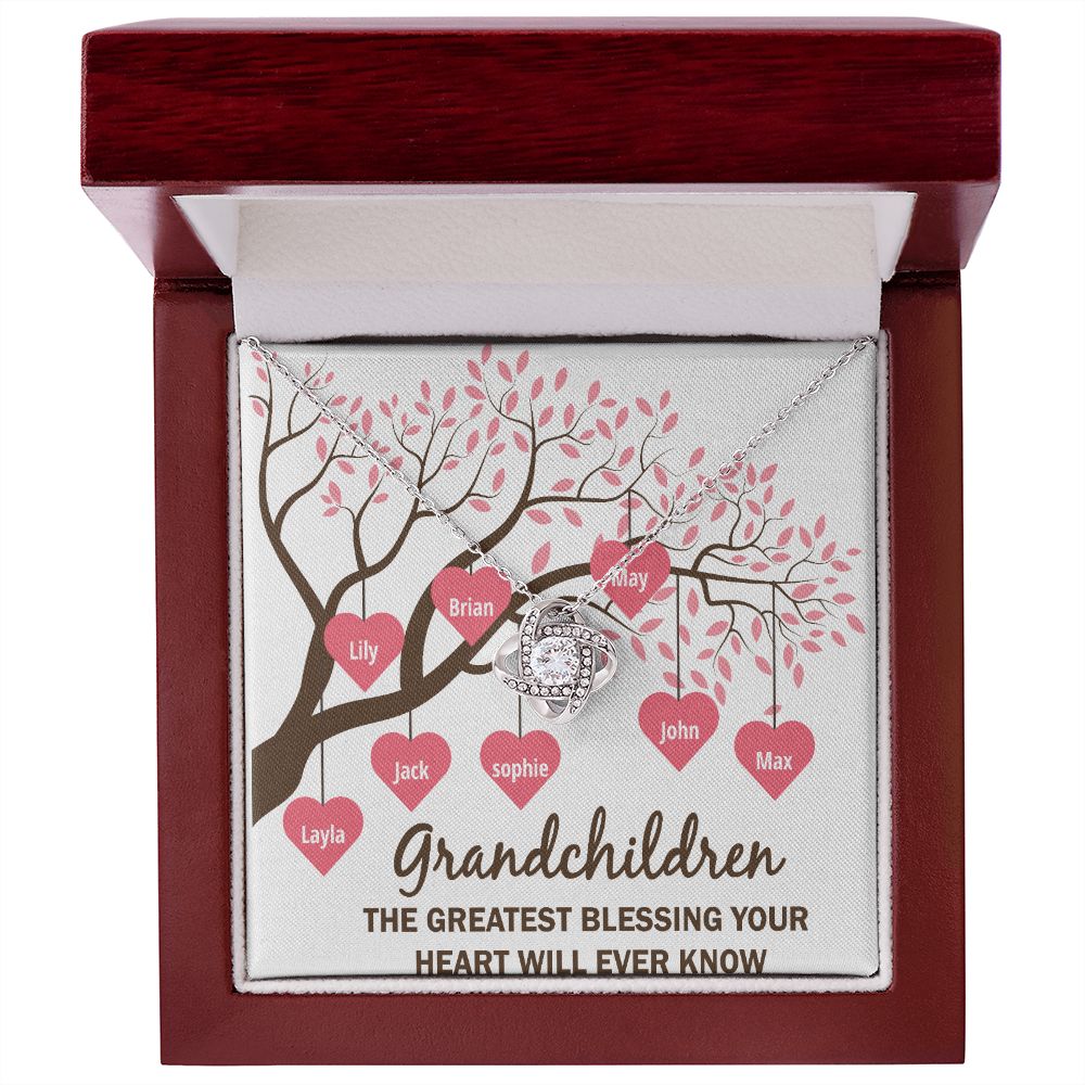 Grandchildren the Greatest Blessing Infinity Knot Necklace-Express Your Love Gifts
