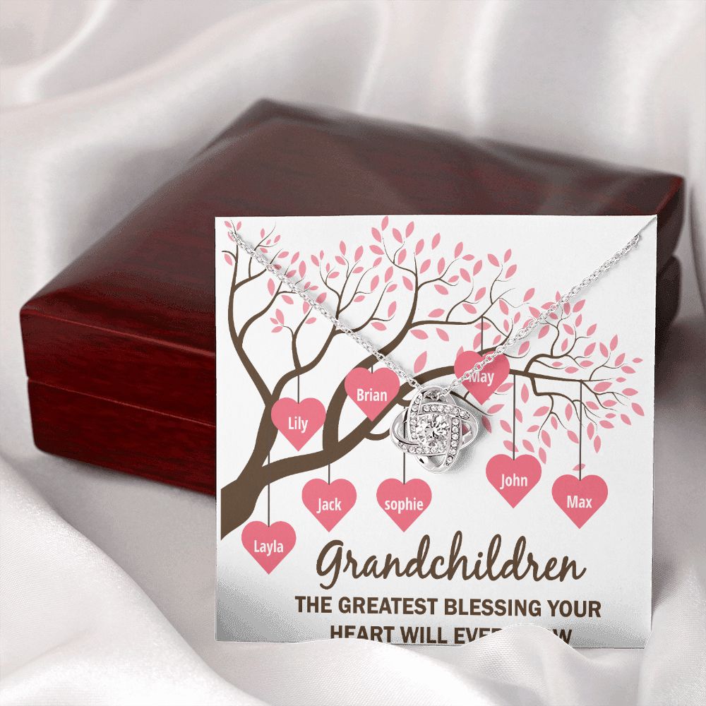 Grandchildren the Greatest Blessing Infinity Knot Necklace-Express Your Love Gifts