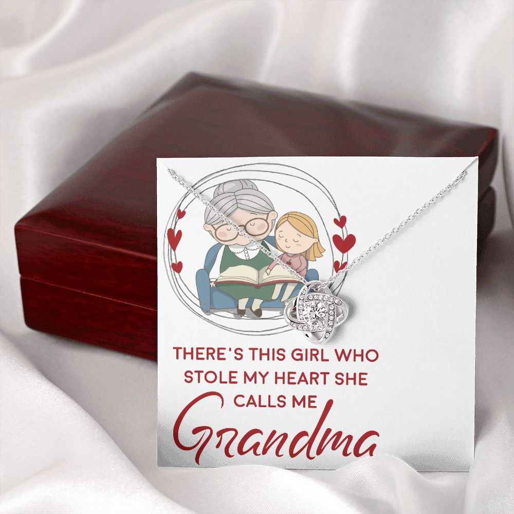Girl Stole My Haert Calls Me Grandma Infinity Knot Necklace-Express Your Love Gifts