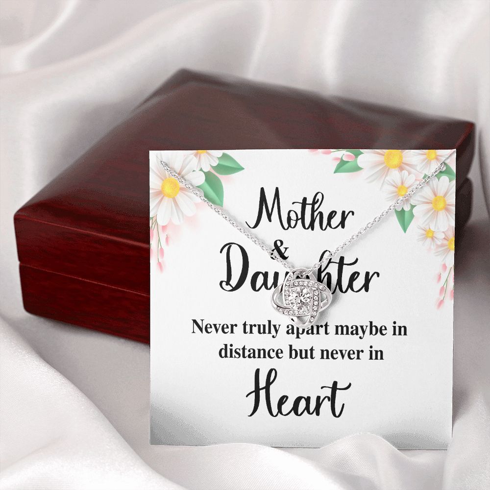 Mother and Daughter Never Truly Apart Infinity Knot Necklace-Express Your Love Gifts