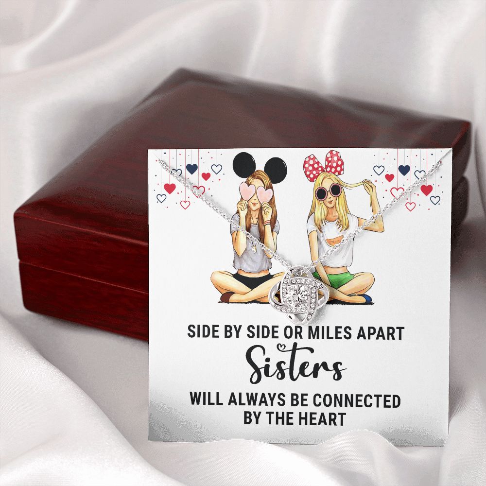 Sisters Connected by The Heart Infinity Knot Necklace-Express Your Love Gifts