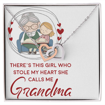 Girl Stole My Haert Calls Me Grandma Inseparable Necklace-Express Your Love Gifts