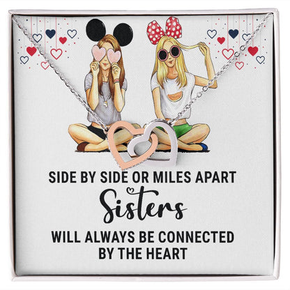 Sisters Connected by The Heart Inseparable Necklace-Express Your Love Gifts