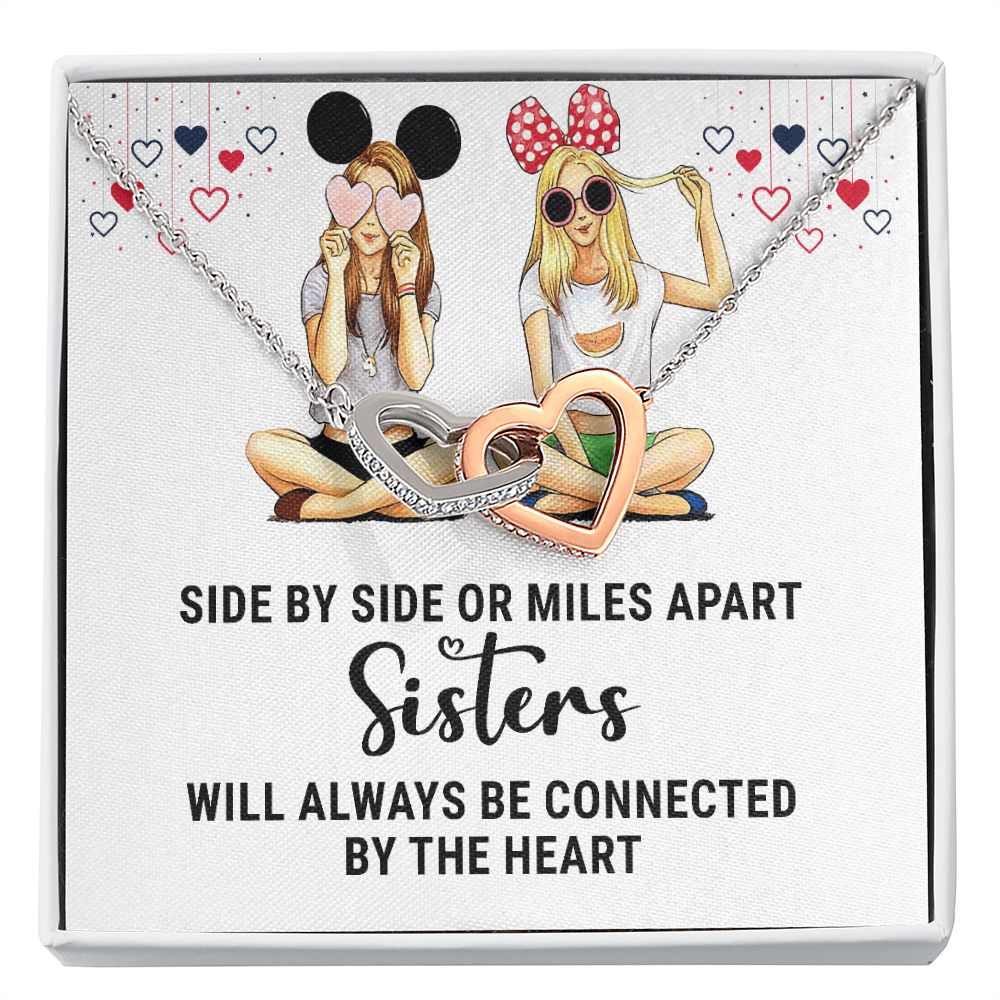 Sisters Connected by The Heart Inseparable Necklace-Express Your Love Gifts