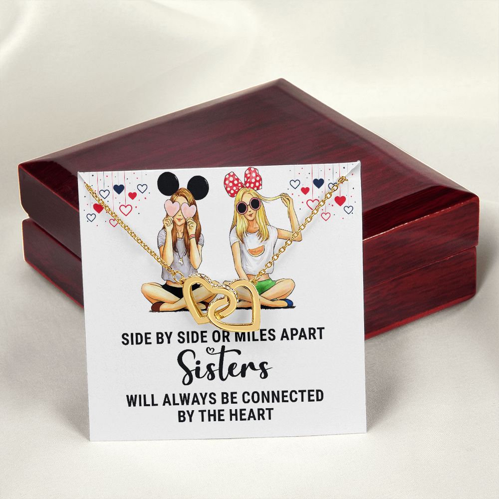 Sisters Connected by The Heart Inseparable Necklace-Express Your Love Gifts