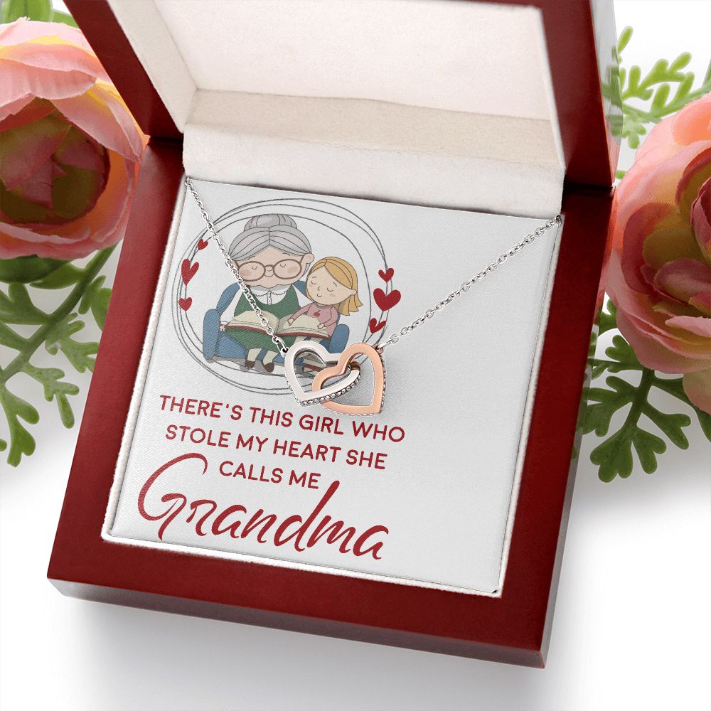 Girl Stole My Haert Calls Me Grandma Inseparable Necklace-Express Your Love Gifts