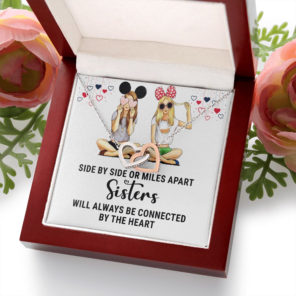 Sisters Connected by The Heart Inseparable Necklace-Express Your Love Gifts