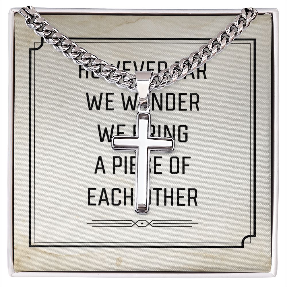 However Far We Wander Artisan Cross Cuban Chain Link-Express Your Love Gifts