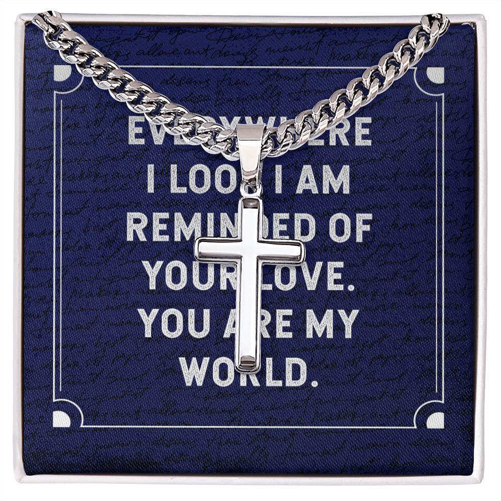 Everywhere I Look Artisan Cross Cuban Chain Link-Express Your Love Gifts