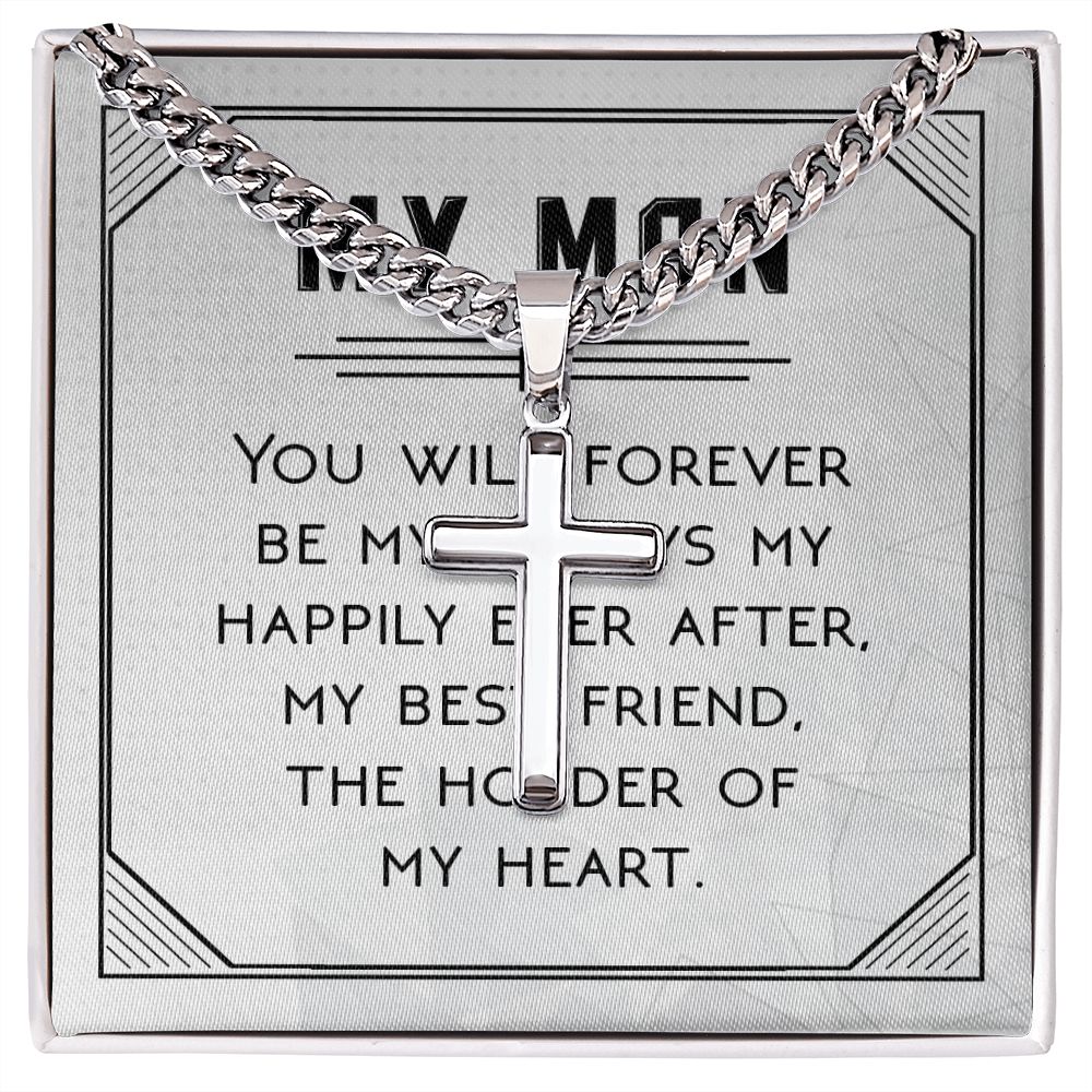 You Will Forever Be My Always Artisan Cross Cuban Chain Link-Express Your Love Gifts