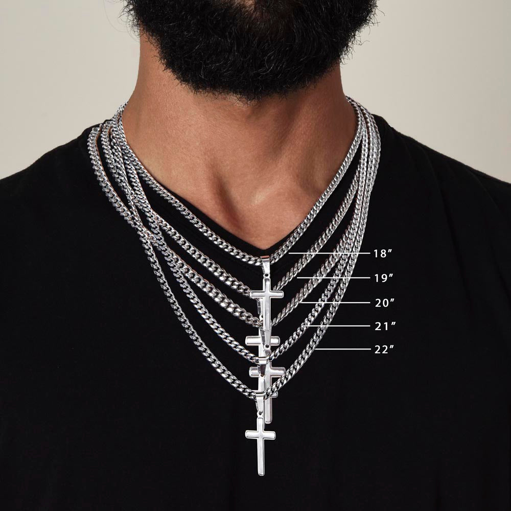 To My Dad You Only Know About Half of It Artisan Cross Cuban Chain Link-Express Your Love Gifts