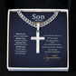 To My Son On Your Graduation Day Artisan Cross Cuban Chain Link-Express Your Love Gifts