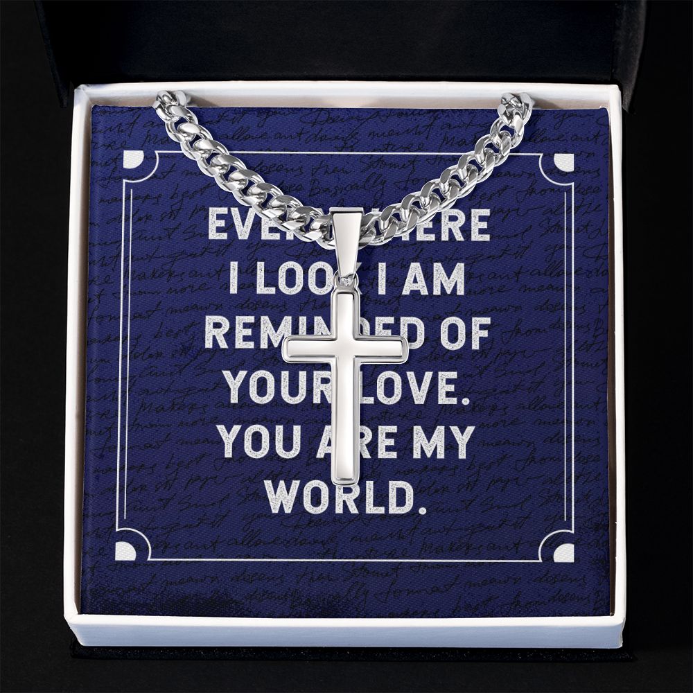 Everywhere I Look Artisan Cross Cuban Chain Link-Express Your Love Gifts