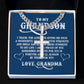 To My GrandSon I Thank The Lord For Giving Me You Artisan Cross Cuban Chain Link-Express Your Love Gifts