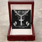 Dad in Your Arms Artisan Cross Cuban Chain Link-Express Your Love Gifts