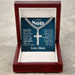 To My Son Stand Tall Even if You Fall Artisan Cross Cuban Chain Link-Express Your Love Gifts
