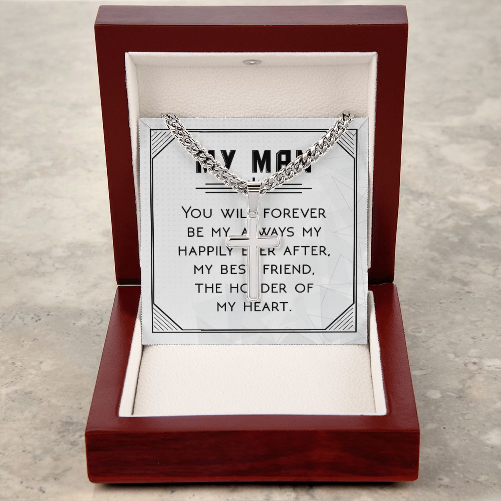 You Will Forever Be My Always Artisan Cross Cuban Chain Link-Express Your Love Gifts