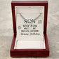 To My Son You're One of a Kind Artisan Cross Cuban Chain Link-Express Your Love Gifts