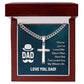 To My Dad I Know Artisan Cross Cuban Chain Link-Express Your Love Gifts
