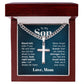 To My Son Stand Tall Even if You Fall Artisan Cross Cuban Chain Link-Express Your Love Gifts