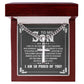 To My Son I Wish You the Strength to Face Challenges Artisan Cross Cuban Chain Link-Express Your Love Gifts