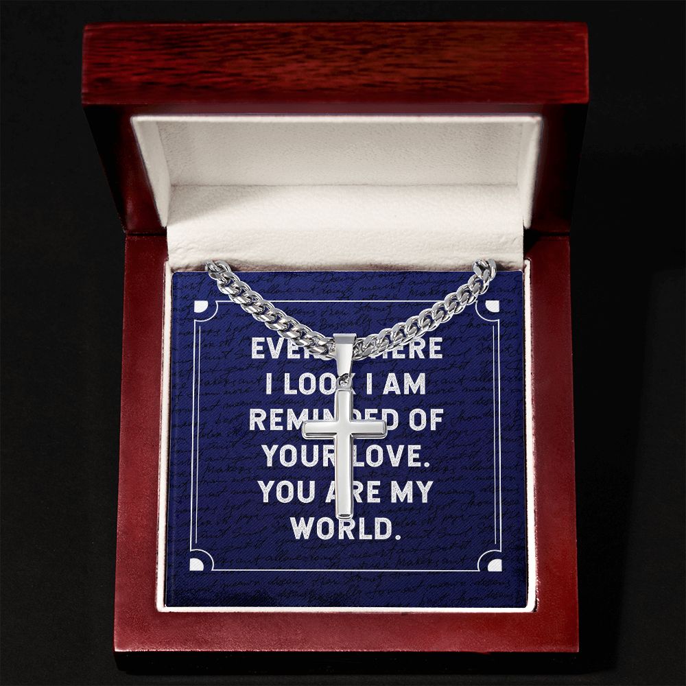 Everywhere I Look Artisan Cross Cuban Chain Link-Express Your Love Gifts