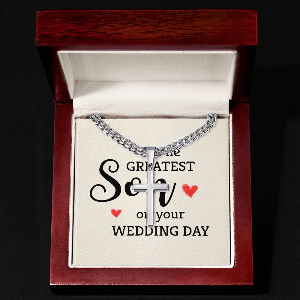 To My Son To the Greatest Son Artisan Cross Cuban Chain Link-Express Your Love Gifts