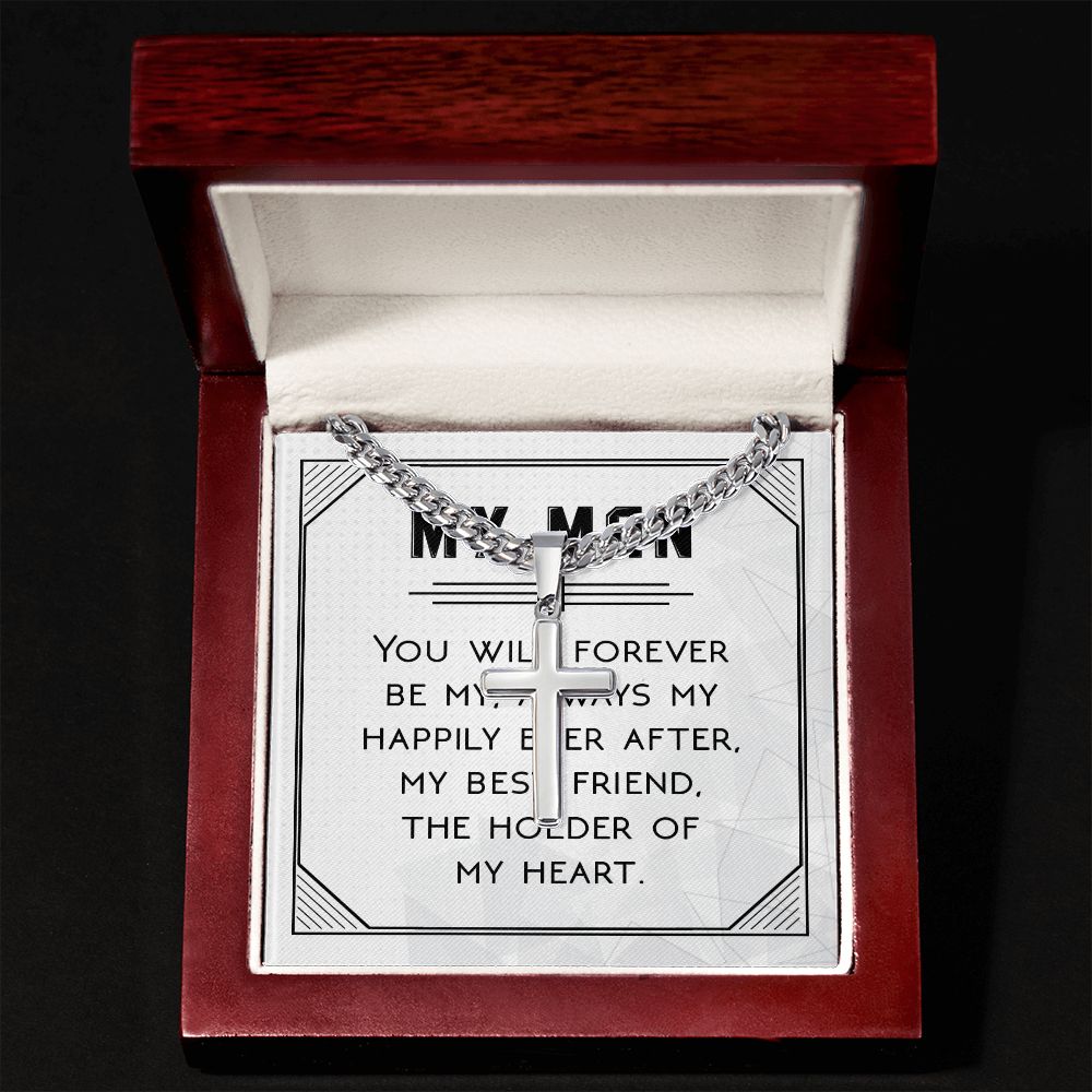 You Will Forever Be My Always Artisan Cross Cuban Chain Link-Express Your Love Gifts