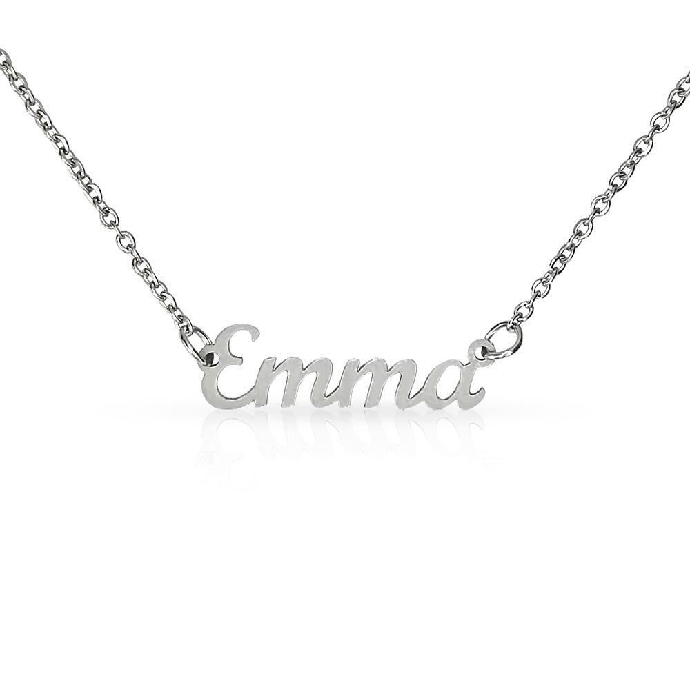 Personalized Name Necklace in Stainless Steel or 18K Gold Finish with Message Cards-Express Your Love Gifts