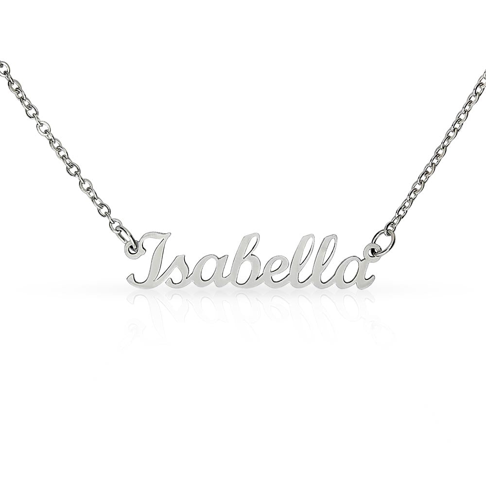 Personalized Name Necklace in Stainless Steel or 18K Gold Finish with Message Cards-Express Your Love Gifts