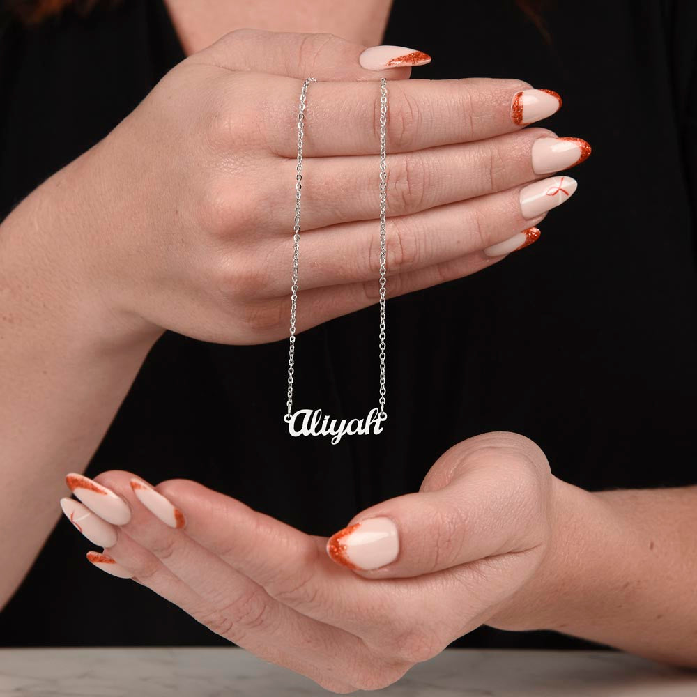 Personalized Name Necklace in Stainless Steel or 18K Gold Finish with Message Cards-Express Your Love Gifts