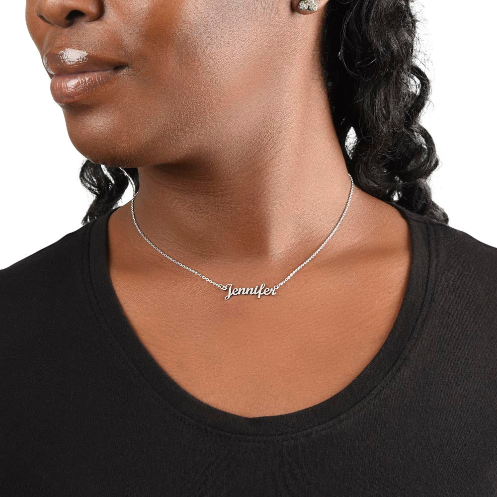 Personalized Name Necklace in Stainless Steel or 18K Gold Finish with Message Cards-Express Your Love Gifts