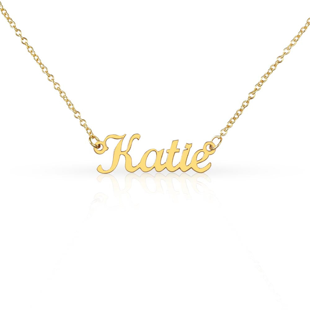 Personalized Name Necklace in Stainless Steel or 18K Gold Finish with Message Cards-Express Your Love Gifts