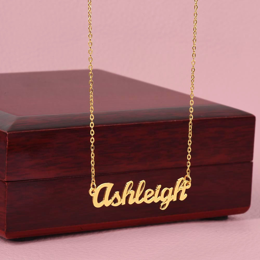 Personalized Name Necklace in Stainless Steel or 18K Gold Finish with Message Cards-Express Your Love Gifts
