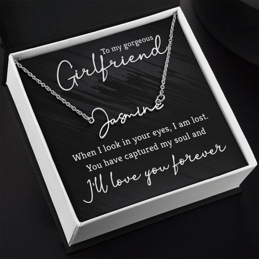 To My Gorgeous Girlfriend Signature Name Necklace-Express Your Love Gifts