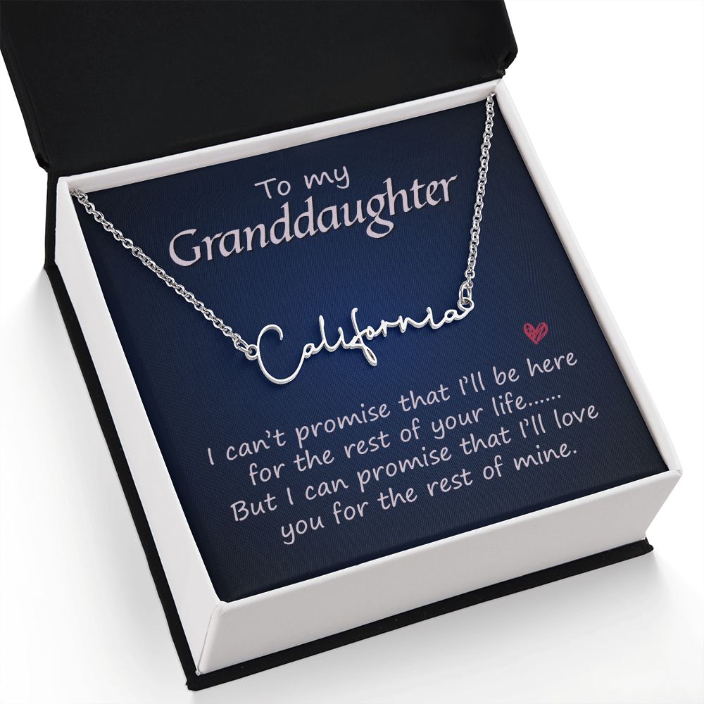To My Granddaughter Signature Name Necklace-Express Your Love Gifts