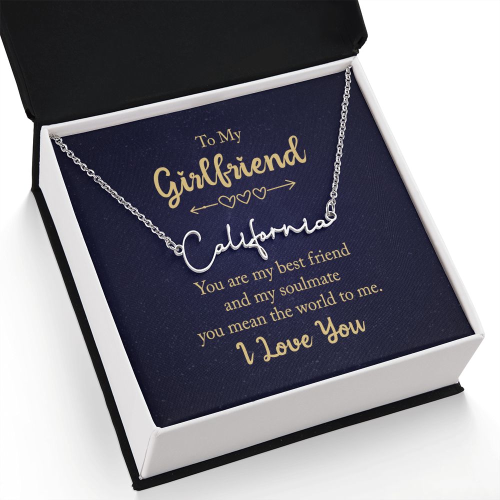 To My Girlfriend You Are My Best Friend Signature Name Necklace-Express Your Love Gifts