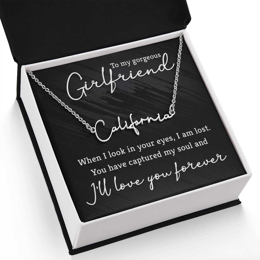 To My Gorgeous Girlfriend Signature Name Necklace-Express Your Love Gifts
