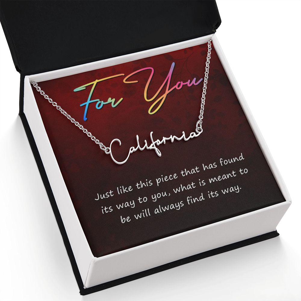 For You Signature Name Necklace-Express Your Love Gifts