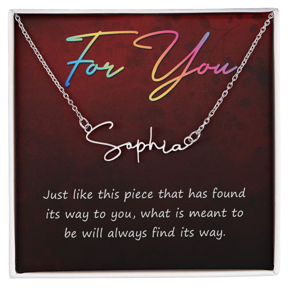 For You Signature Name Necklace-Express Your Love Gifts